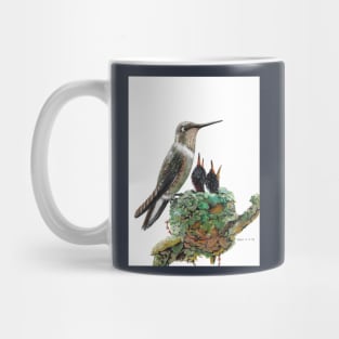 Hummingbird and babies Mug